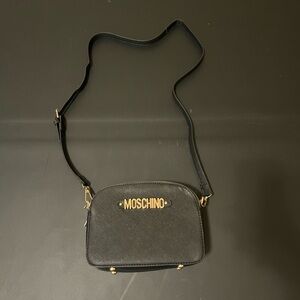 Moschino Black and Gold Crossbody Bag